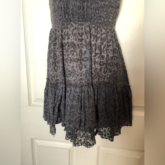 Free People Mini Dress Gray Lace Floral Small - Picture 6 of 8